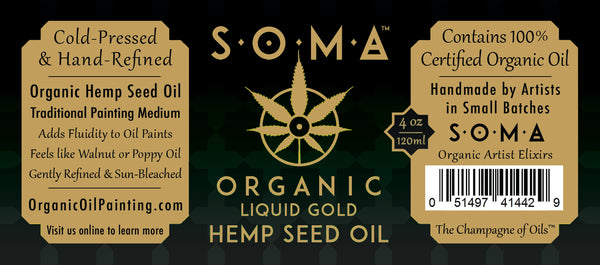 SOMA Artist Organics • Liquid Gold Hemp Seed Oil • 4 oz.