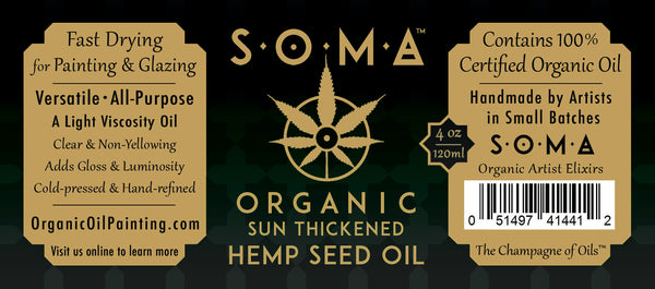 SOMA Artist Organics • Sun Thickened Hemp Seed Oil • 4oz.