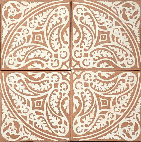 I. Encaustic Ceramic Tiles - Set of 4