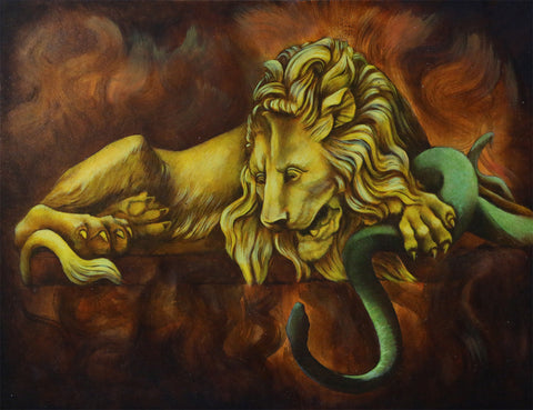 D. Heskin & A. Weaver - Grenoble Lion - Demo Painting